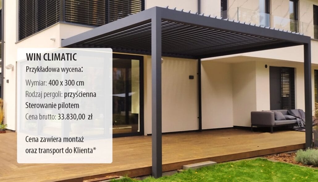 pergola-ceny-winclimatic s200 Pergola z obracanymi lamelami dachowymi